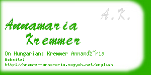 annamaria kremmer business card